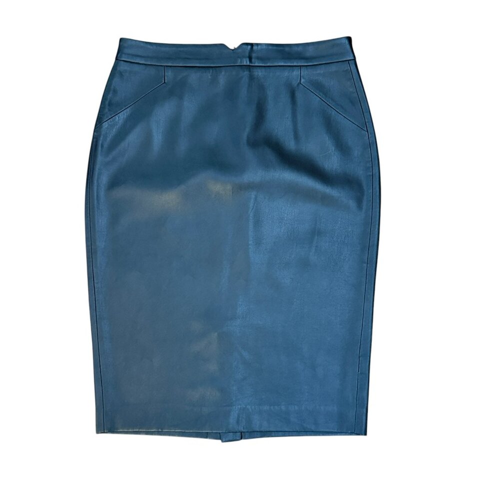 High-Rise Black Vegan Leather Pencil Skirt – Size 6 - Premise Studio